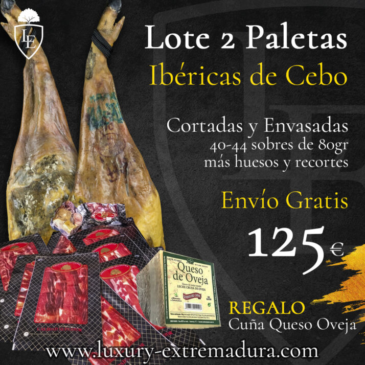 Lote 2 Paletas Ibéricas de Cebo + Regalo cuña Queso Oveja