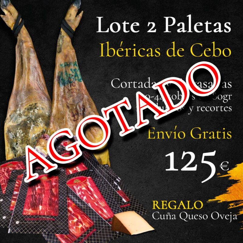 Lote 2 Paletas Ibéricas de Cebo + Regalo cuña Queso Oveja