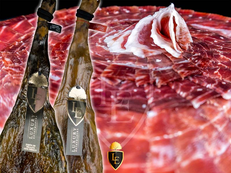 Jamón Ibérico de Bellota con precintos negro y rojo