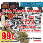 Lote Promoción Zafiro: Paleta + Lomo + Chorizo + Salchichón + Torta + Vino