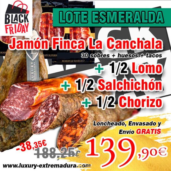 Lote Promoción Esmeralda: Jamón + Lomo + Chorizo + Salchichón