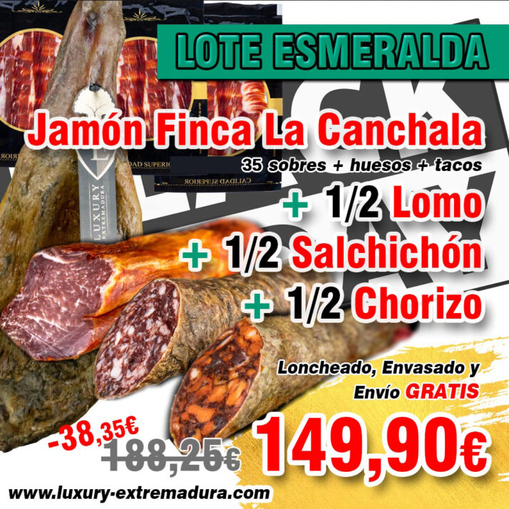Lote Promoción Esmeralda: Jamón + Lomo + Chorizo + Salchichón