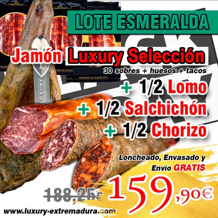 Lote Promoción Esmeralda: Jamón + Lomo + Chorizo + Salchichón