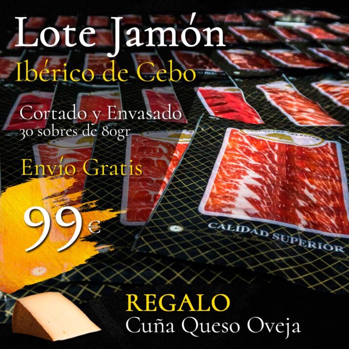 Lote Jamón de Cebo Ibérico + cuña queso