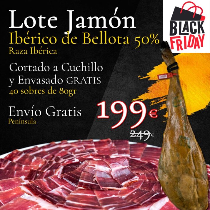 Lote Jamón de Bellota 50% Cortado a Cuchillo